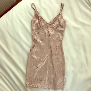 Pink suede mini dress